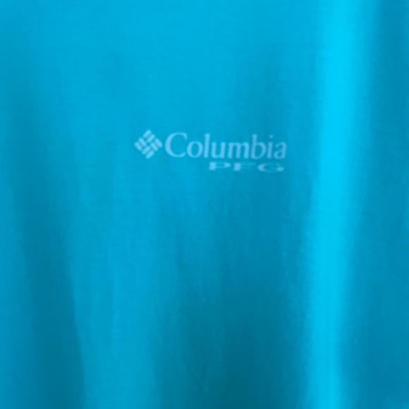 Men’s Columbia PFG Turquoise Tee Shirt Size L - Picture 3 of 5